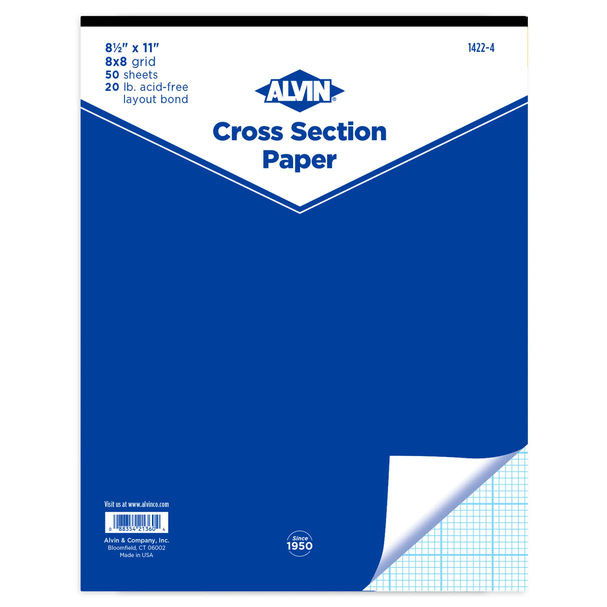 Cross Section Graph Paper Pad / 50 Sheet available in 4x4, 8x8 or 10x10 Grid