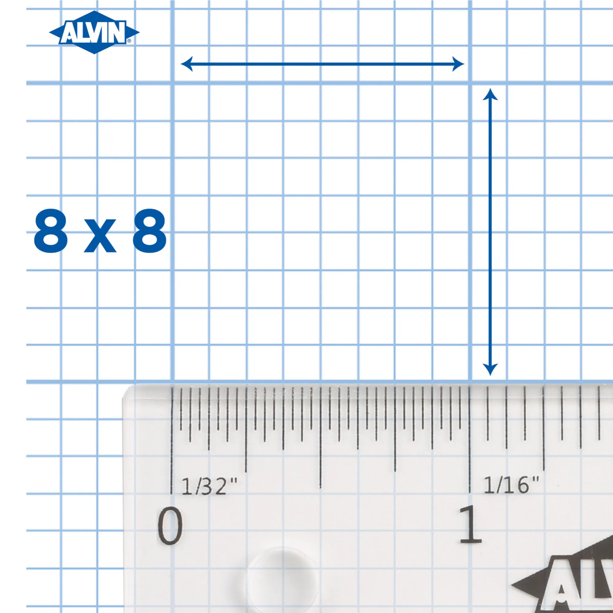 Cross Section Graph Paper Pad / 50 Sheet available in 4x4, 8x8 or 10x10 Grid