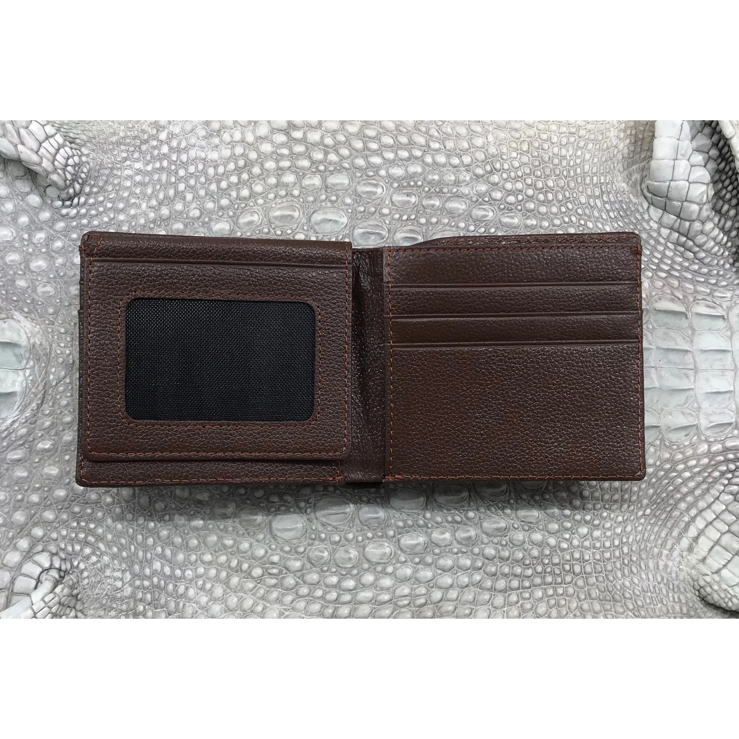 Dark Brown Alligator Skin Bifold Wallet For Men | Handmade Crocodile Leather Wallet RFID Blocking | VL5590