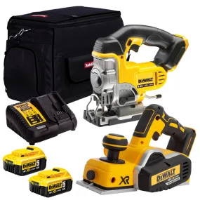 Dewalt 18V 2 Piece Power Tool Kit with 2 x 5.0Ah Batteries, Charger & Bag T4TKIT-726