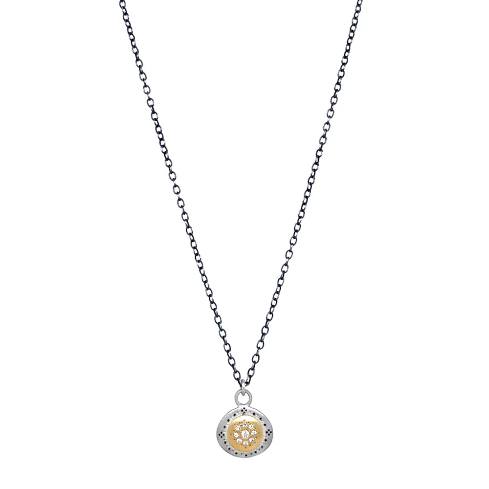 Diamond Two-Tone Gold & Silver Necklace - "Seeds of Harmony"