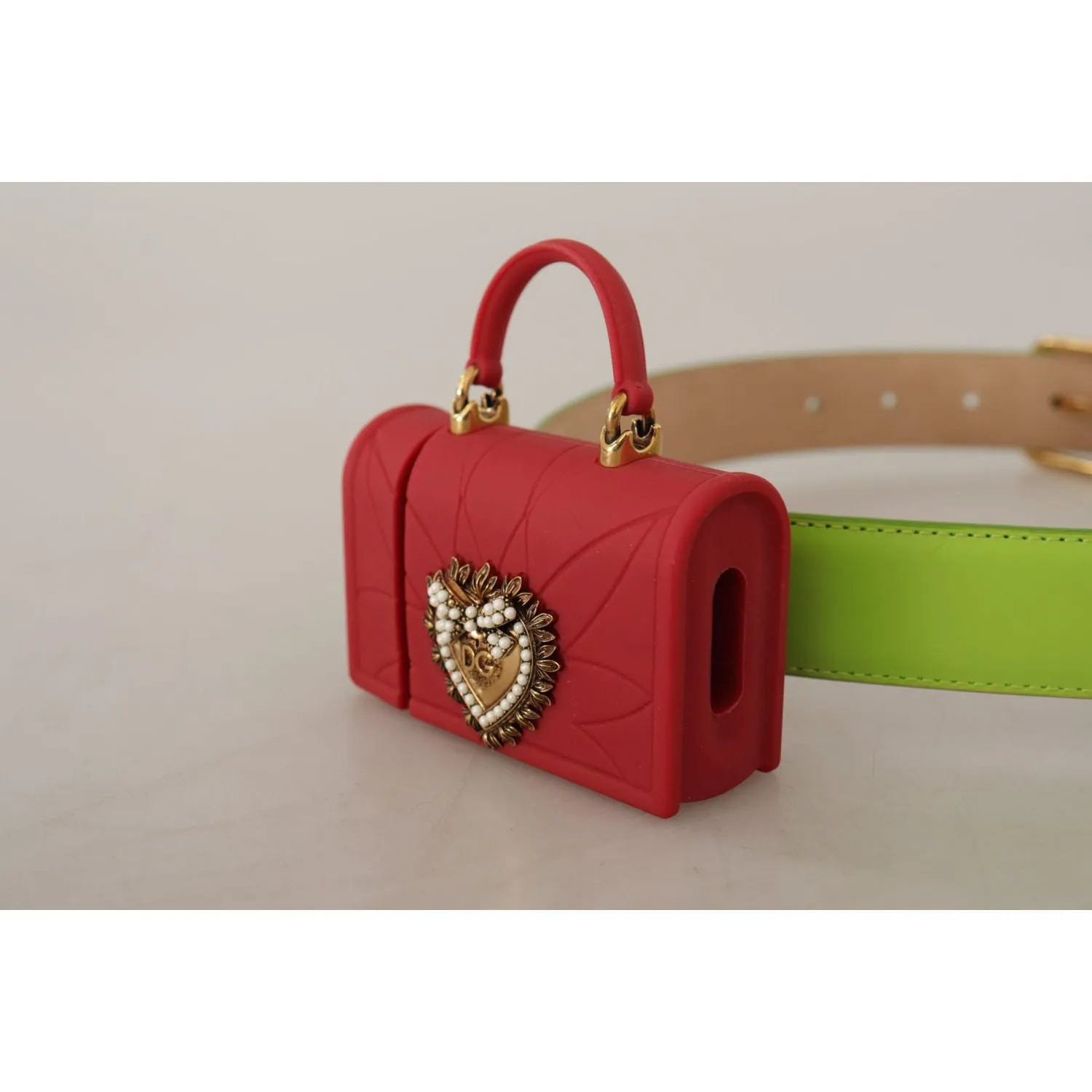 Dolce & Gabbana Elegant Leather Belt with Mini Bag Accessory