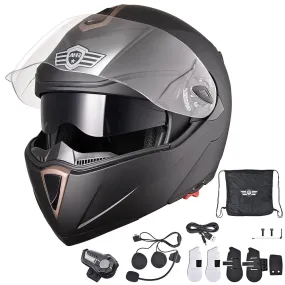 DOT Full Face Bluetooth Motorcycle Helmet Headset