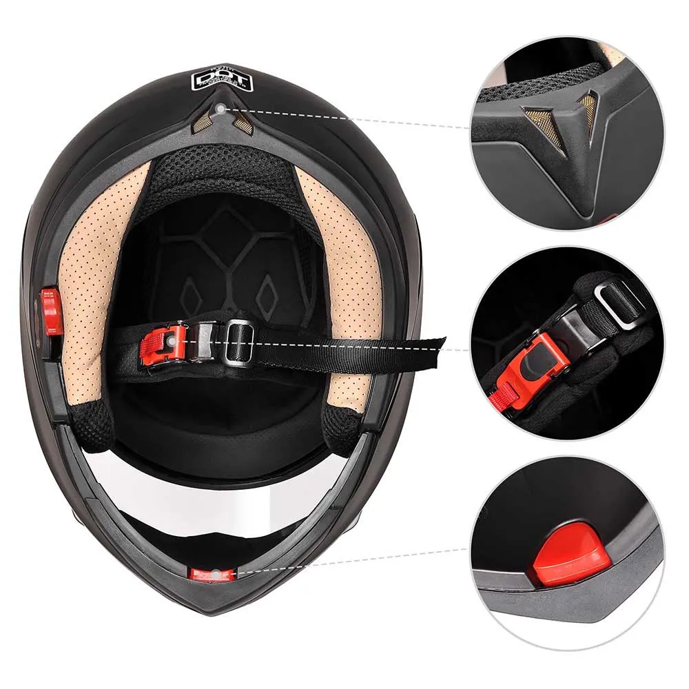 DOT Full Face Bluetooth Motorcycle Helmet Headset