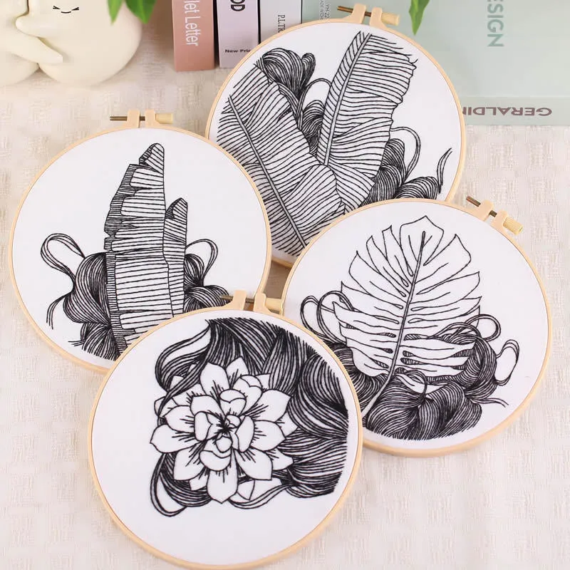 Drawing Outline Practice Hand Embroidery DIY Kit 20cm