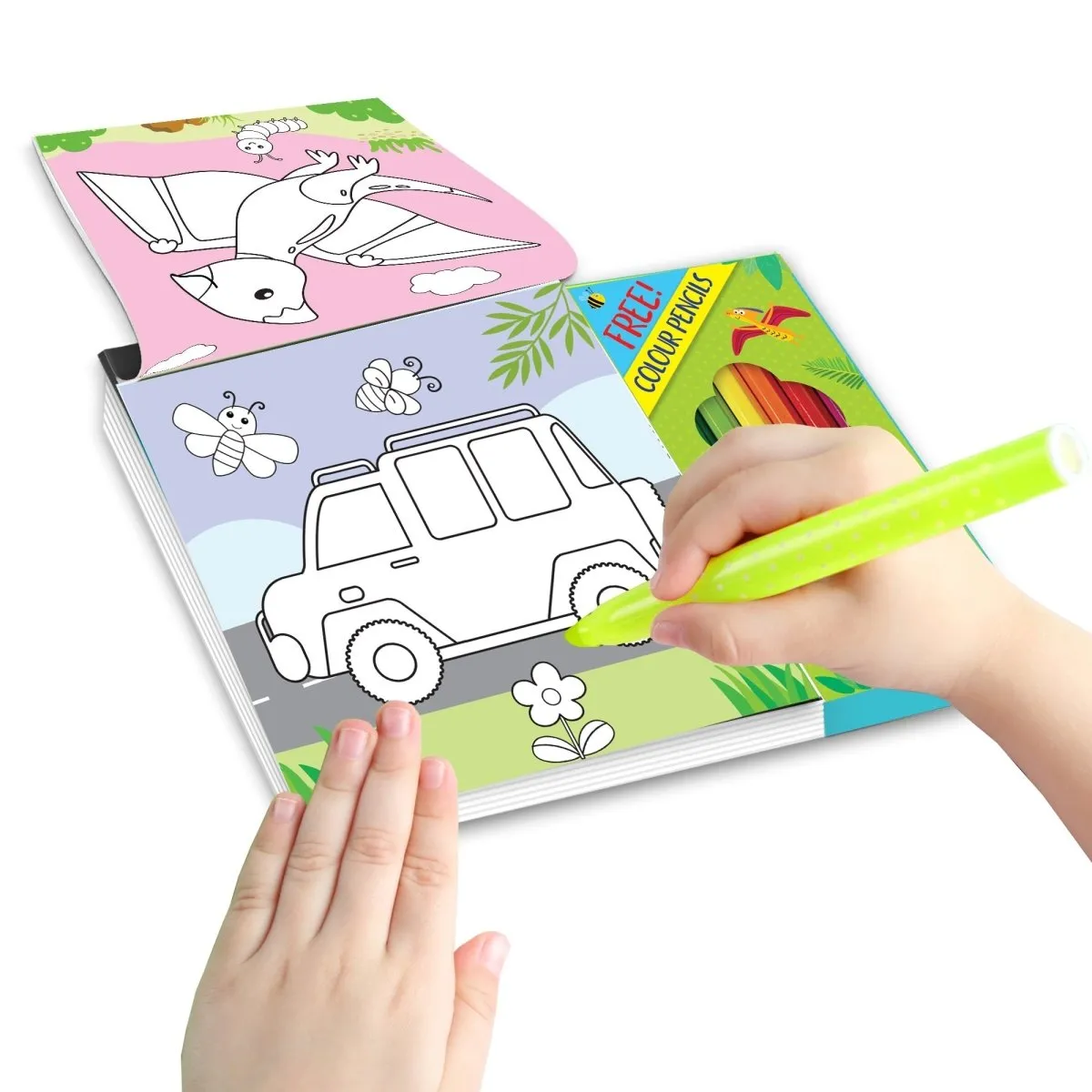 Dreamland Publications Cute Toddlers Fun Colouring Book With 6 Colour Pencils- Book 2