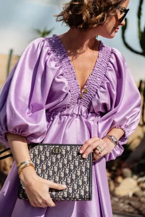 Ella V-neck short dress lilac