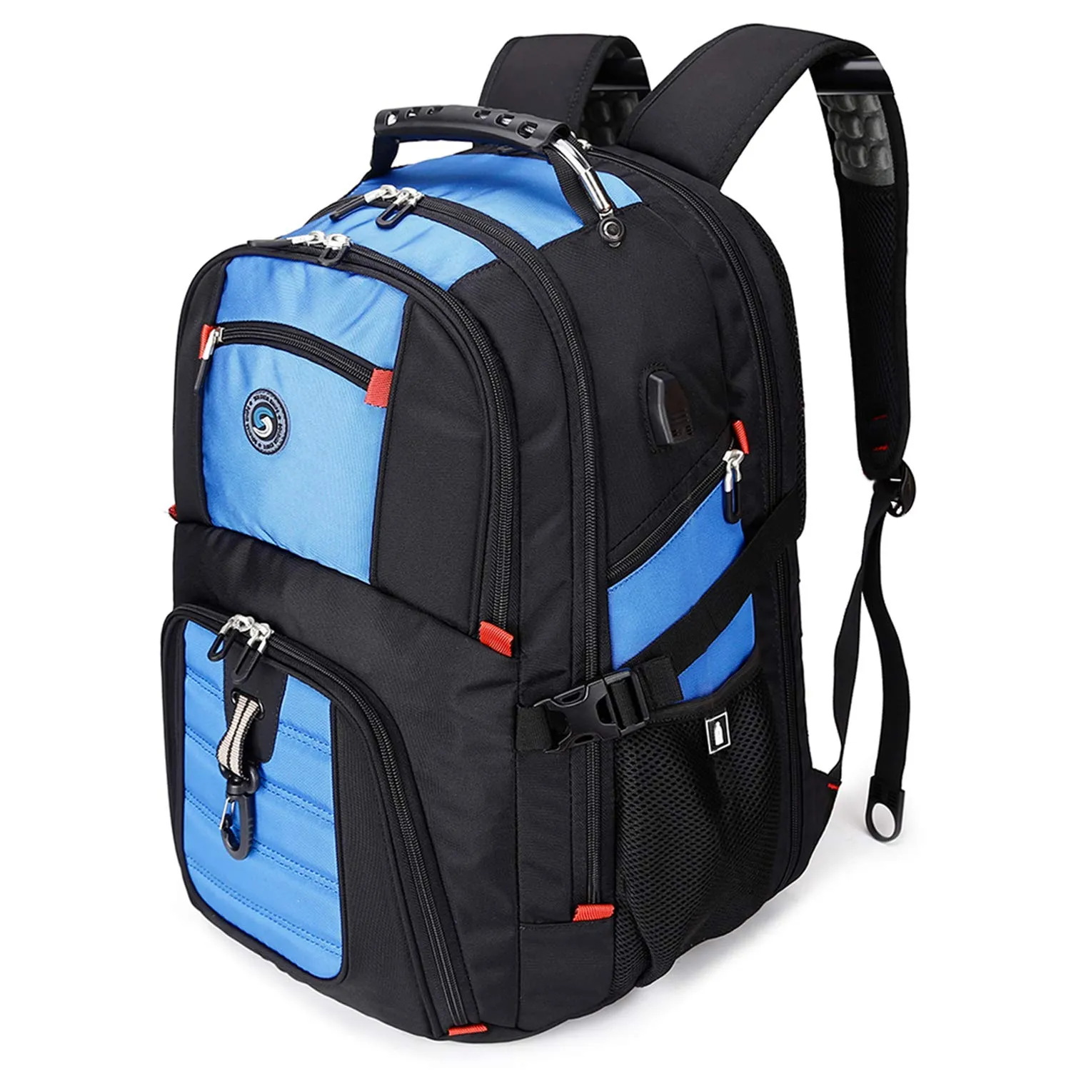 Extra Large 50L Travel Laptop Backpack with USB Charging Port Fit 17 Inch Laptops | Blue