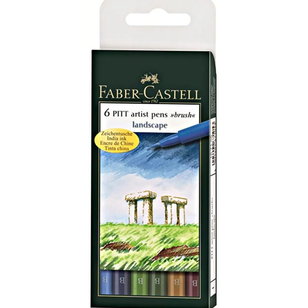 Faber Castell 6 Pitt Artistt Pens Landscape