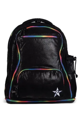 Faux Suede in Black Rebel Dream Bag Plus with Rainbow Zipper