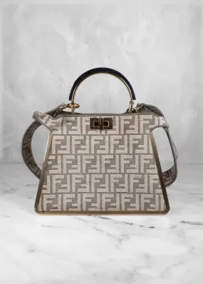 Fendi Peekaboo Small Zucca FF Logo Top Handle Bag 2022