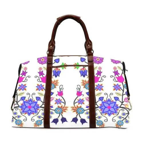 Floral Beadwork Seven Clans White Classic Travel Bag