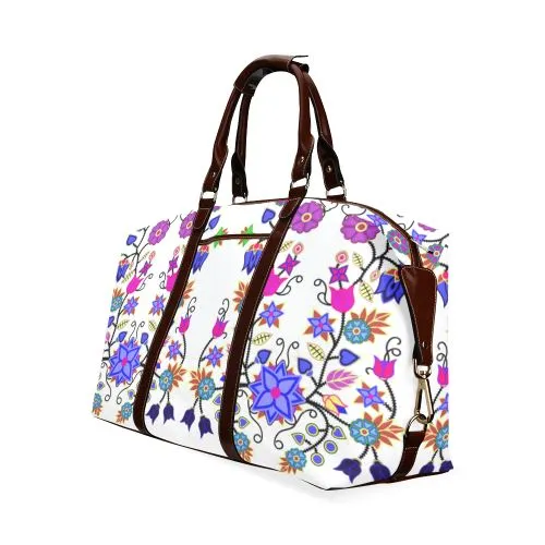 Floral Beadwork Seven Clans White Classic Travel Bag