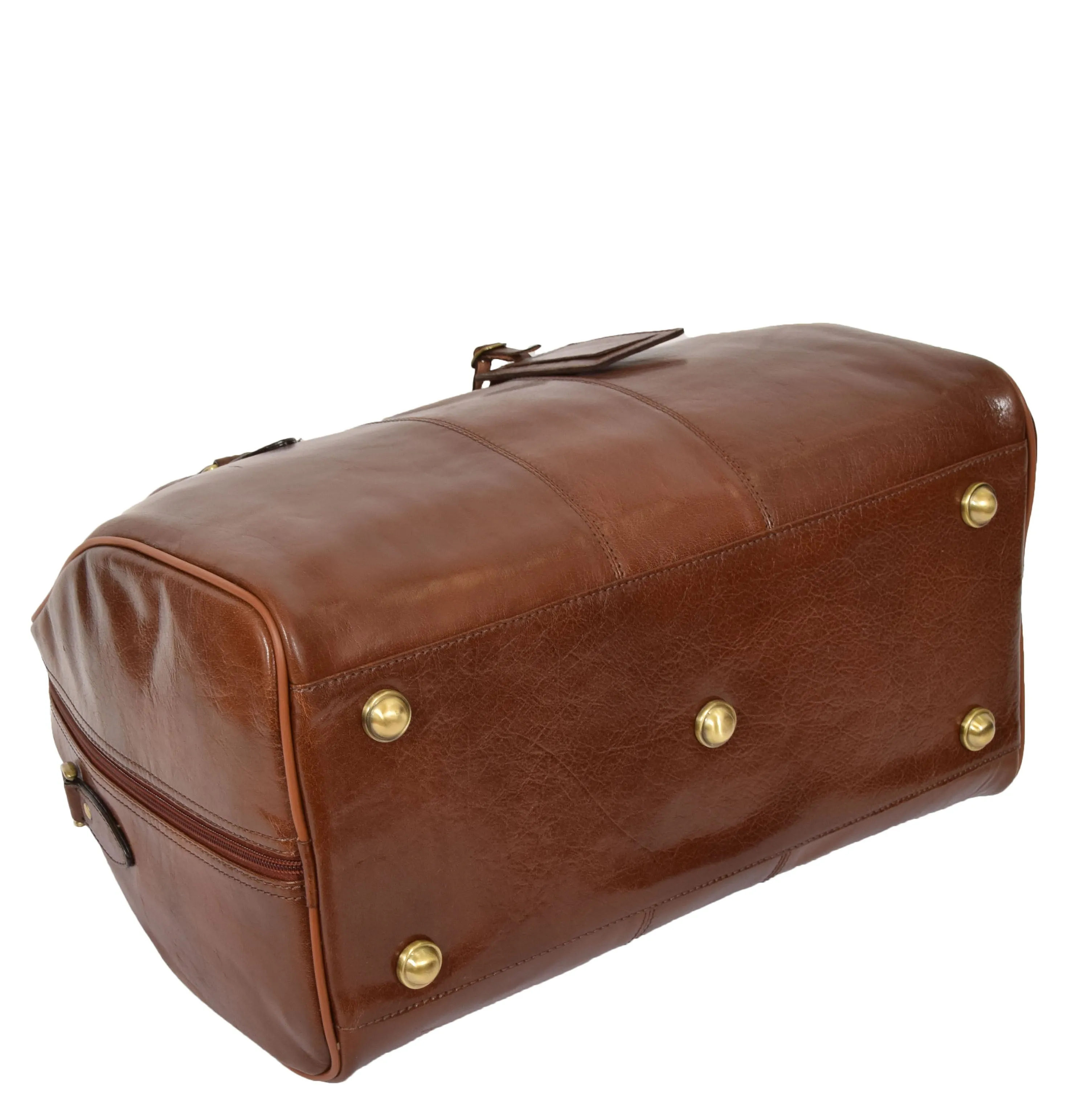 Genuine Leather Holdall Weekend Cabin Duffle Bag A21 Chestnut