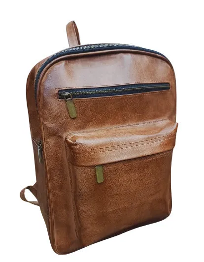 Genuine Leather Tan Brown Laptop Bag - LB002