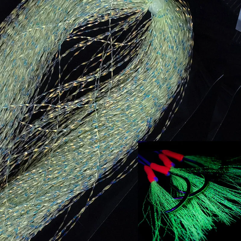 glow in the dark fluorescent  fly tying material in bags