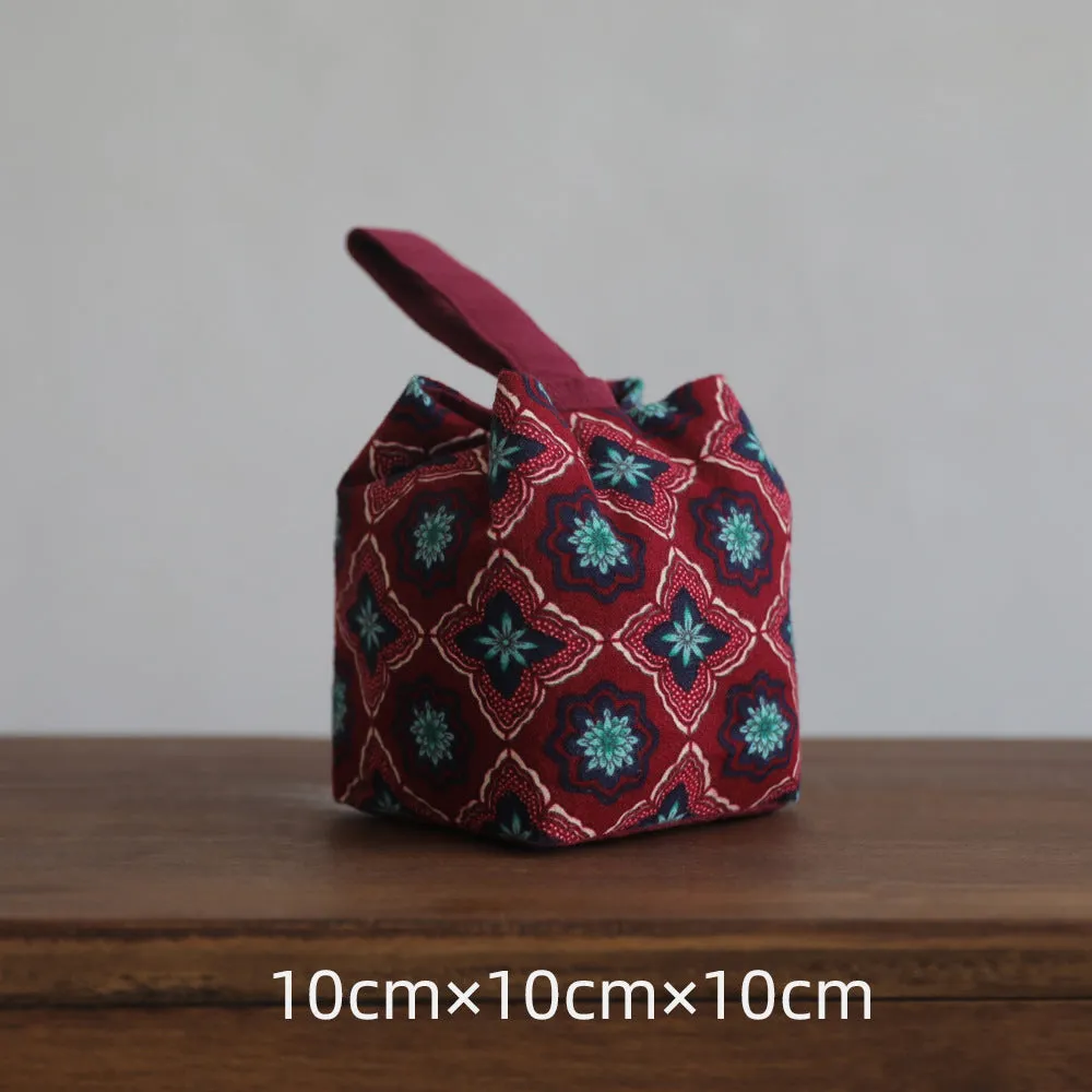 Gohobi Floral Old Pattern Teaware Storage Travel Bag