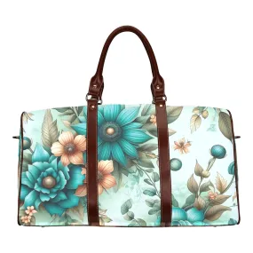 Green Floral awd438 Waterproof Travel Bag/Small (Model 1639)