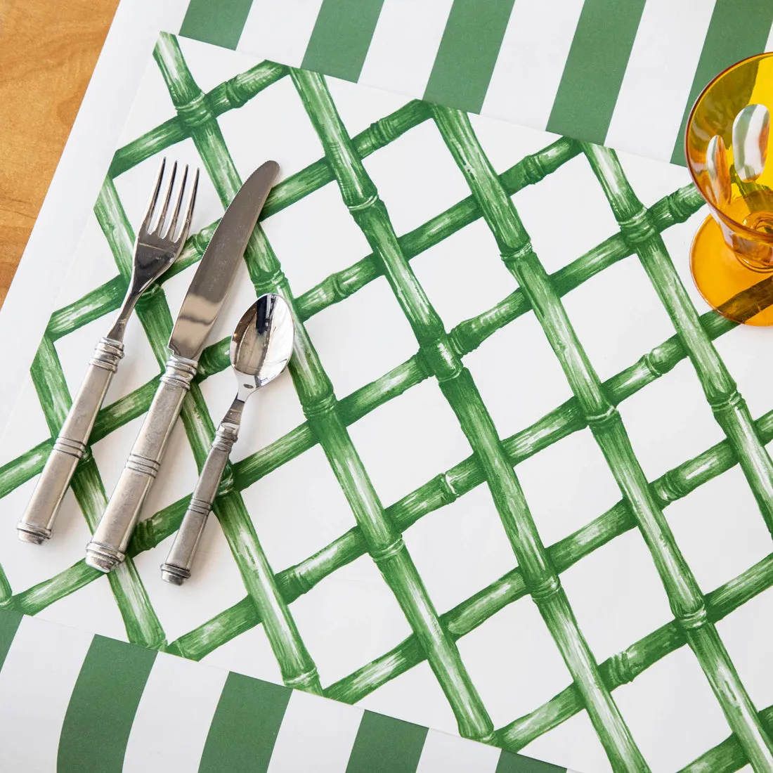 GREEN LATTICE PLACEMAT 24PK