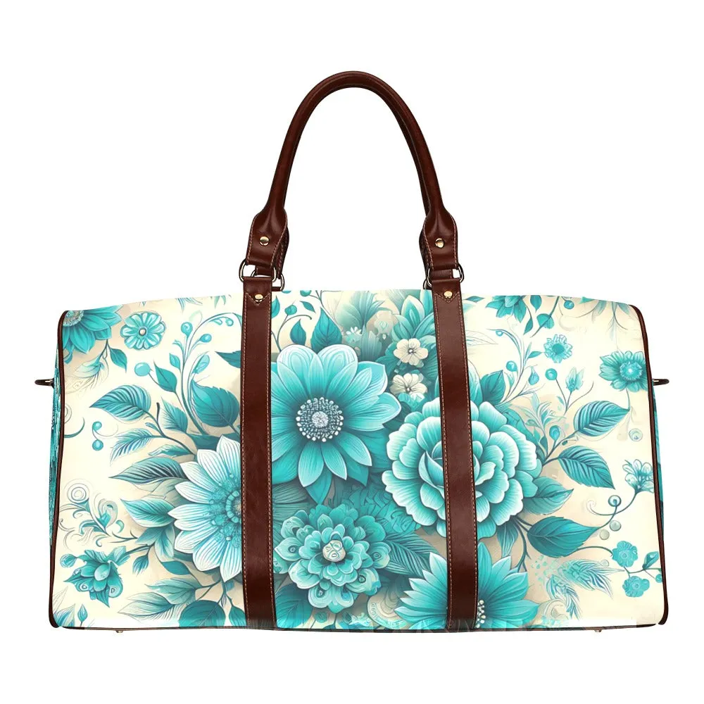 Green Vintage Floral awd437 Waterproof Travel Bag/Small (Model 1639)