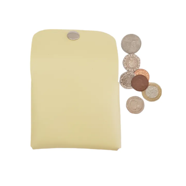 Handmade Leather Simple Coin Purse - Primrose Yellow