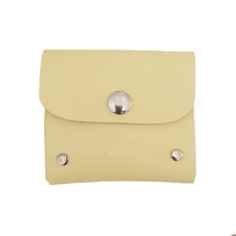 Handmade Leather Simple Coin Purse - Primrose Yellow