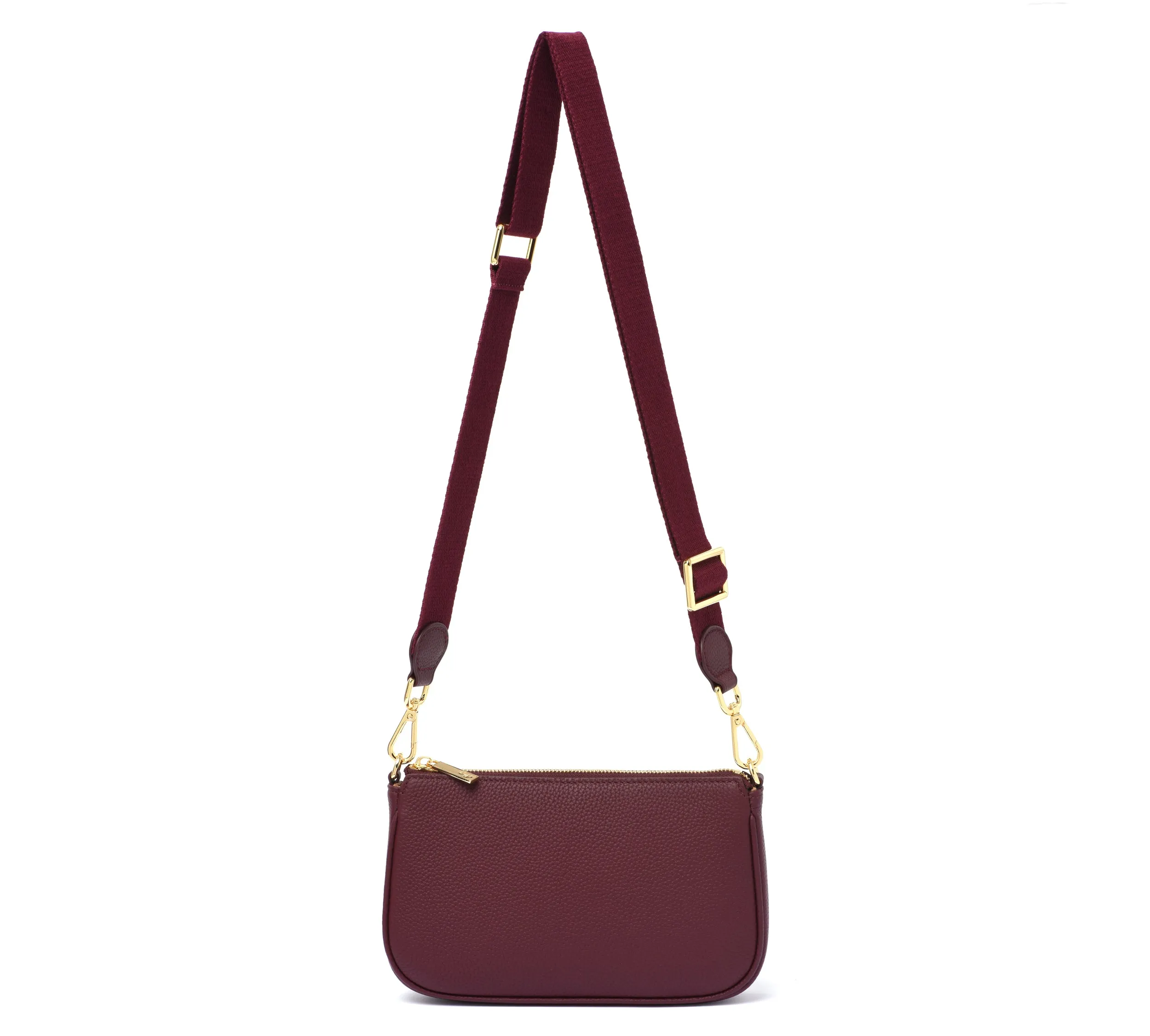 HCC X DUYP - Medium pochette - Burgundy Grained Leather