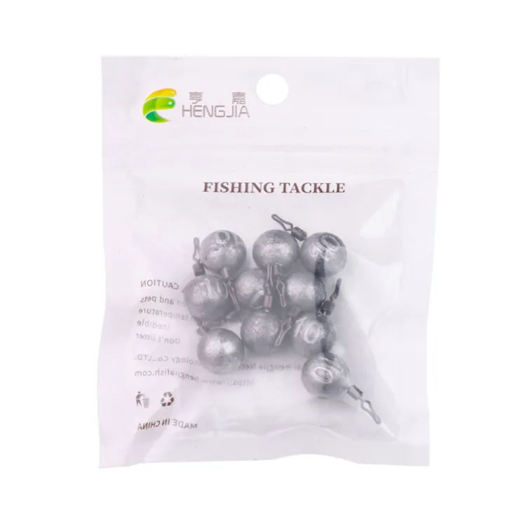 HENGJIA 10pcs/bag 10g Fishing Lead Pendant Sea Fishing Lua Spherical Spinning Biting Lead Fishing Gear