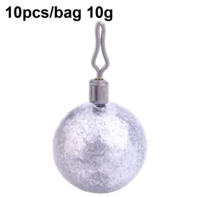 HENGJIA 10pcs/bag 10g Fishing Lead Pendant Sea Fishing Lua Spherical Spinning Biting Lead Fishing Gear