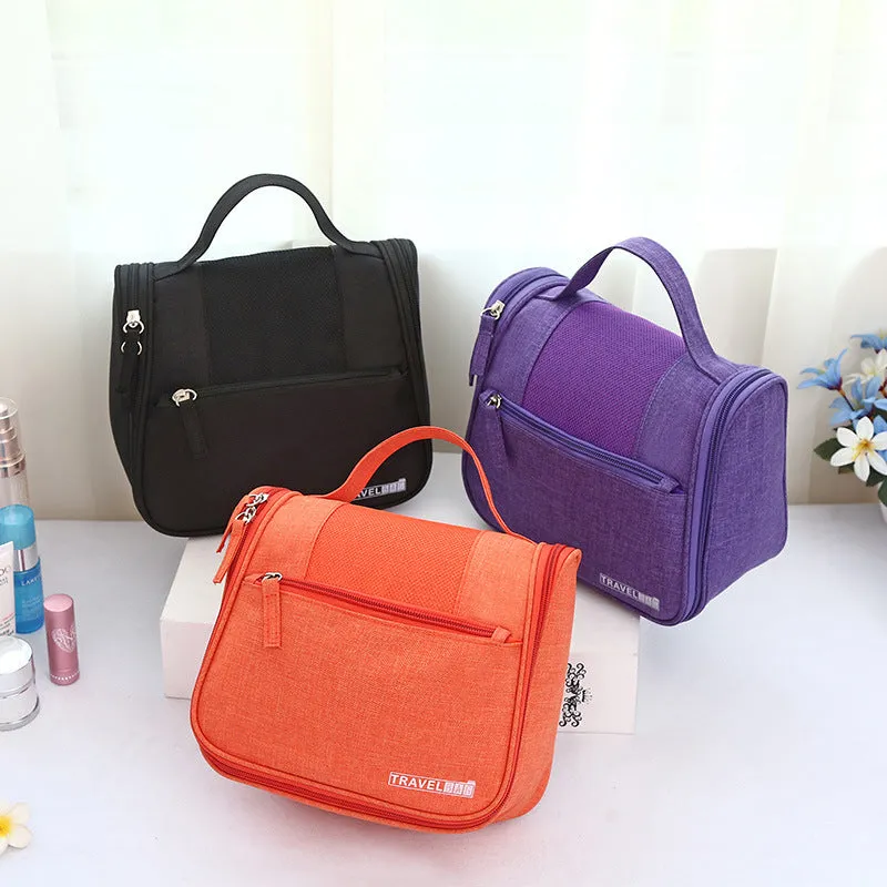 Hook Travel Toilet Bag Large Capacity Cosmetic Bag Skin Care Toiletries Foldable Hanging Storage Bag