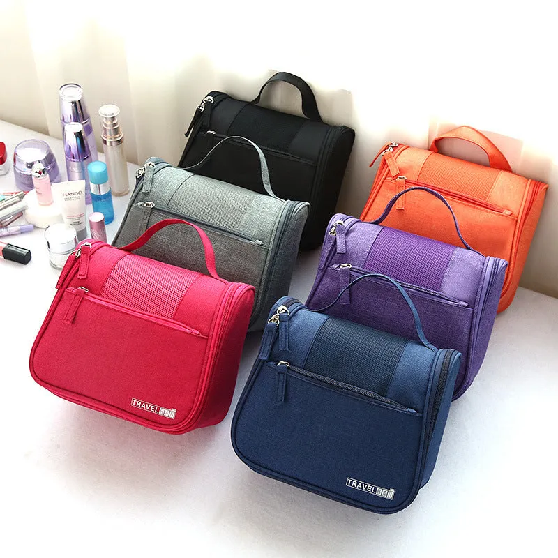 Hook Travel Toilet Bag Large Capacity Cosmetic Bag Skin Care Toiletries Foldable Hanging Storage Bag