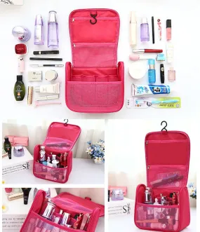 Hook Travel Toilet Bag Large Capacity Cosmetic Bag Skin Care Toiletries Foldable Hanging Storage Bag