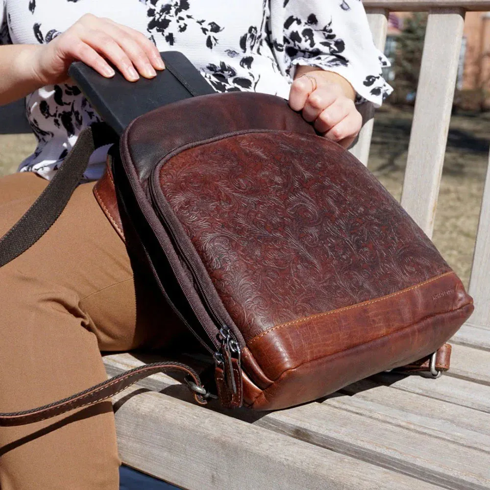 Jack Georges Voyager Floral Small Backpack Brown