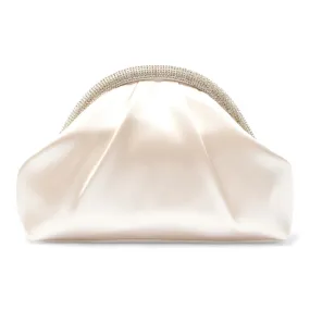 Jane Clutch in Ivory Satin