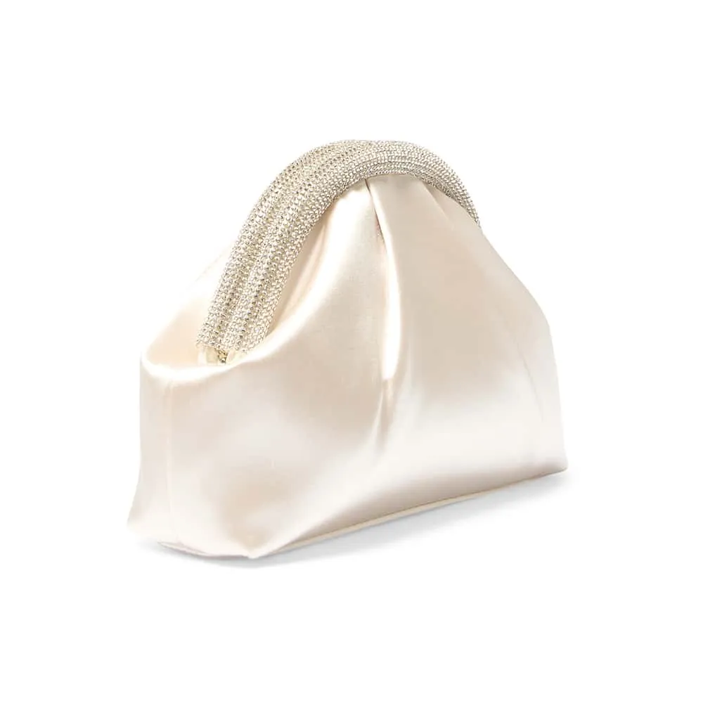 Jane Clutch in Ivory Satin