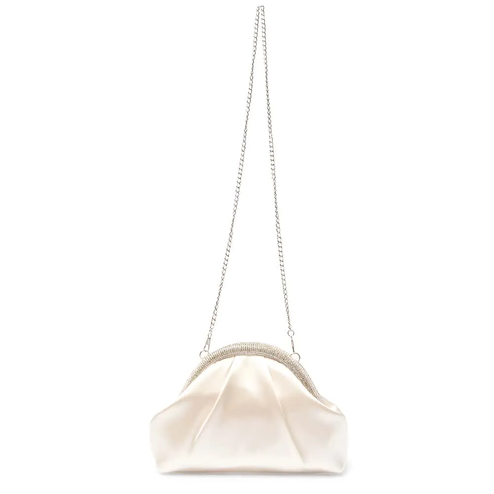 Jane Clutch in Ivory Satin