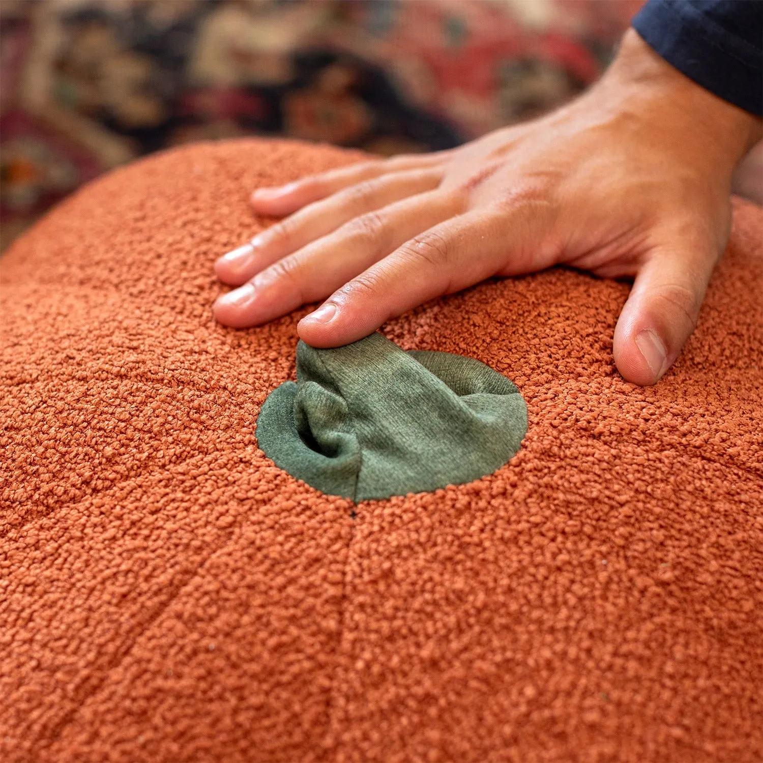 Jaxx Pumpkin Pouf - Luxurious Ottoman for Fall & Halloween Décor