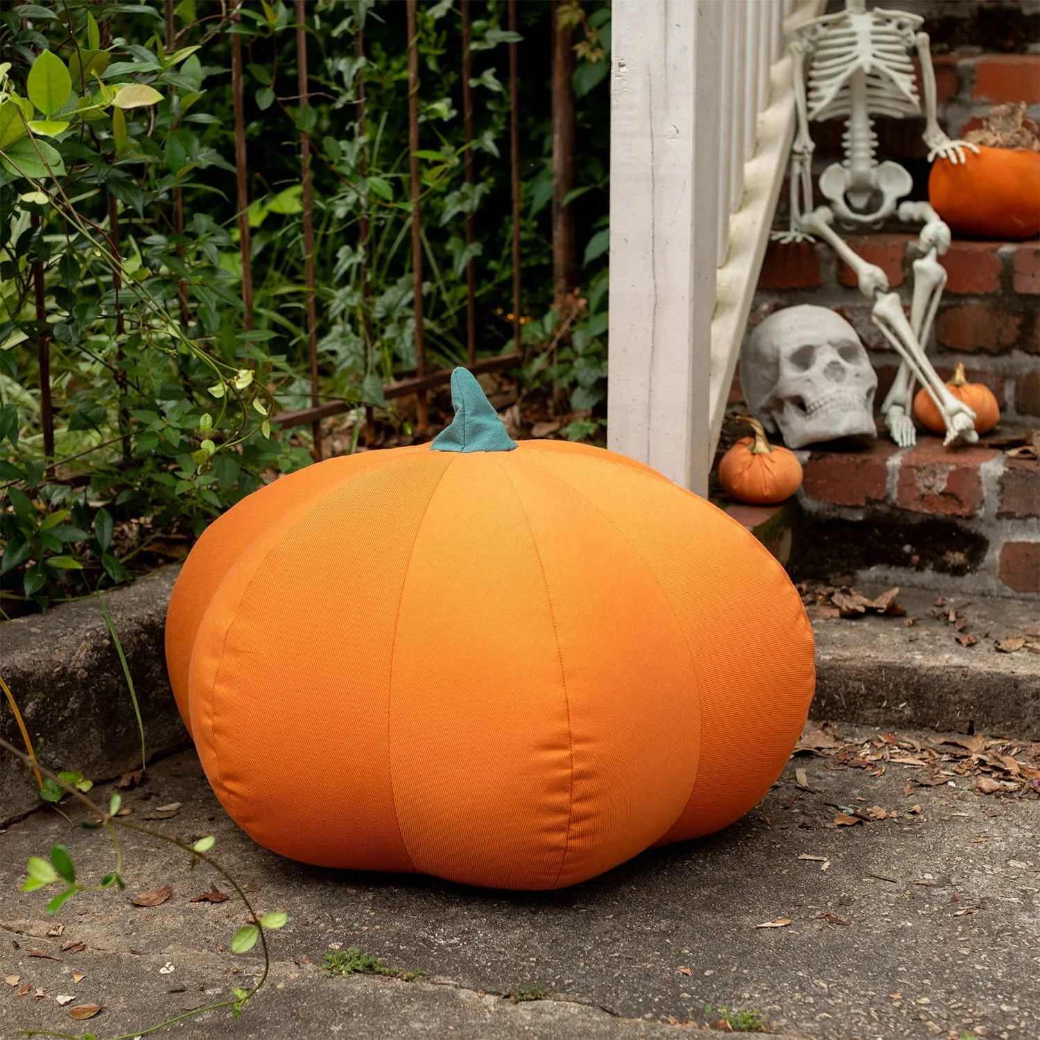 Jaxx Pumpkin Pouf - Luxurious Ottoman for Fall & Halloween Décor