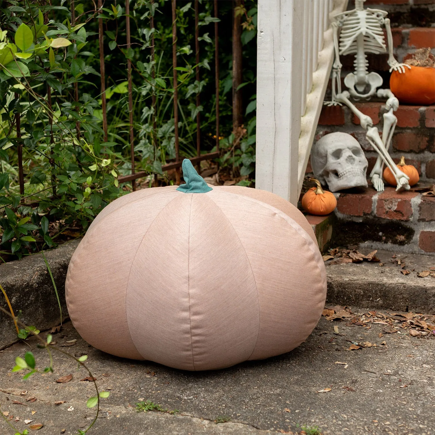 Jaxx Pumpkin Pouf - Luxurious Ottoman for Fall & Halloween Décor