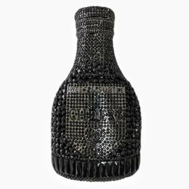 Jewel-encrusted Crystal Evening Bag in Unique Bottle Shape