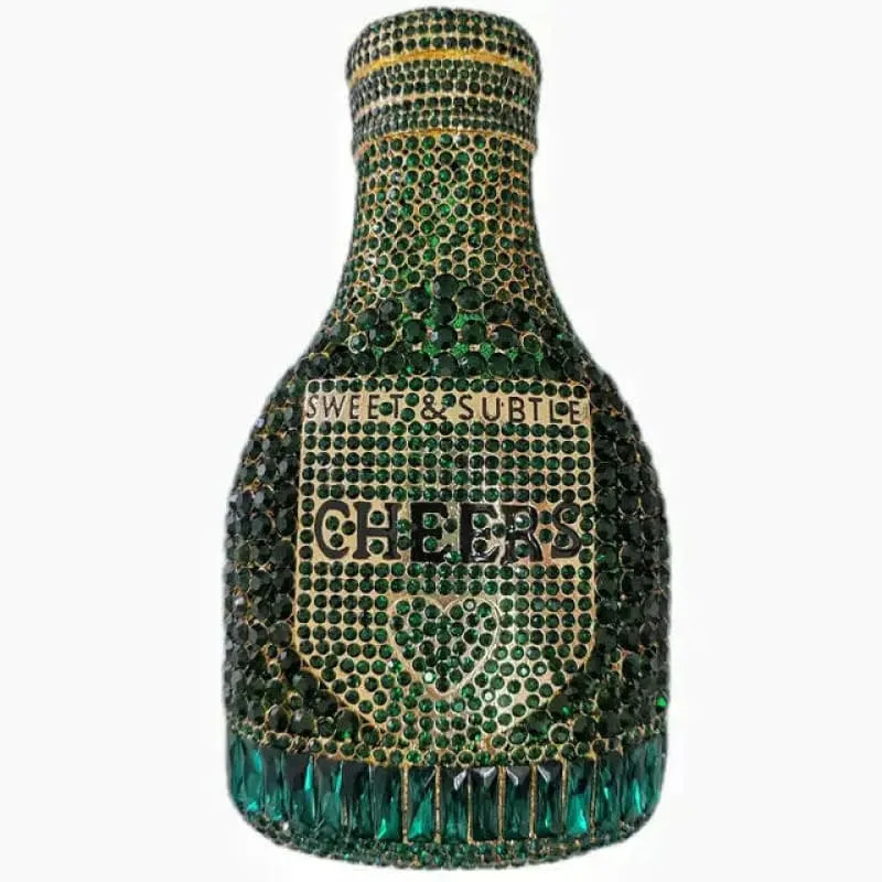 Jewel-encrusted Crystal Evening Bag in Unique Bottle Shape