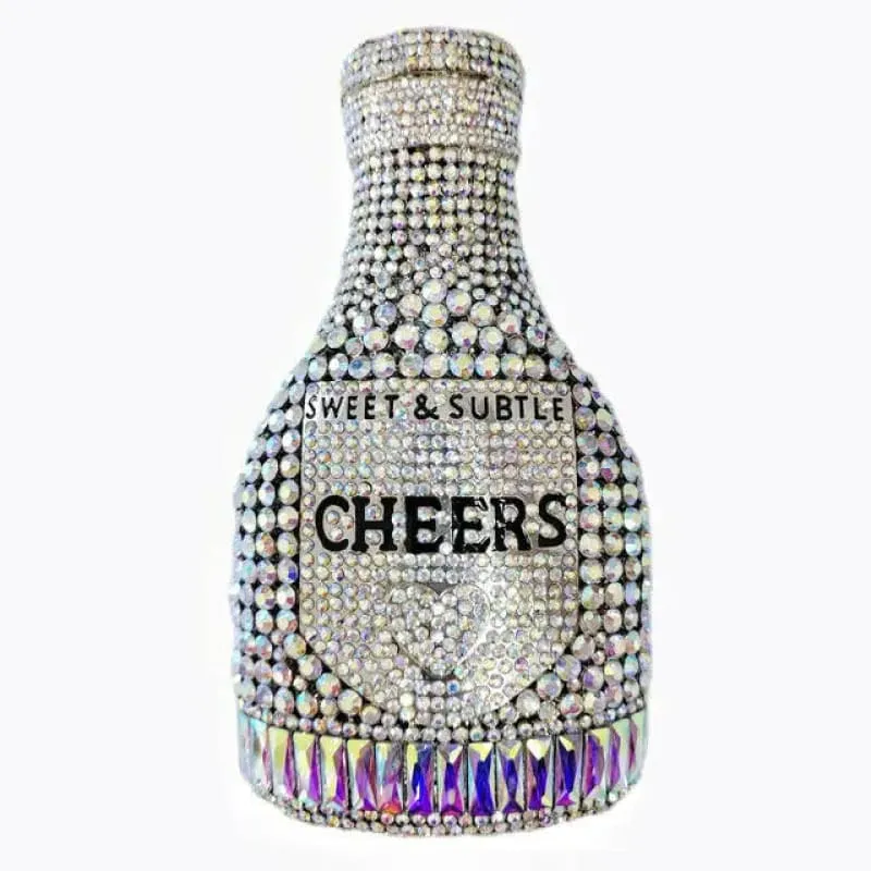 Jewel-encrusted Crystal Evening Bag in Unique Bottle Shape