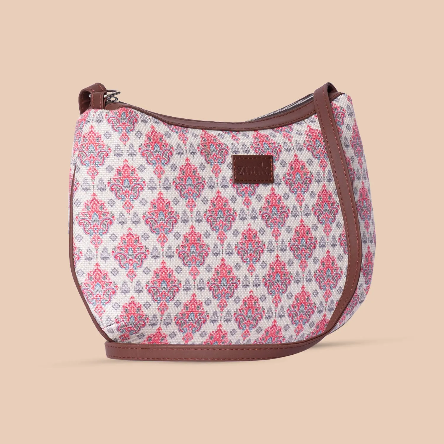 Kashmiri Tulips Structured Shoulder Bag