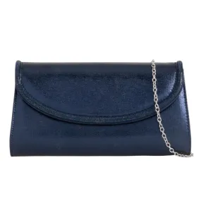 Koko Navy Metallic Clutch Bag with Sparkle Edge