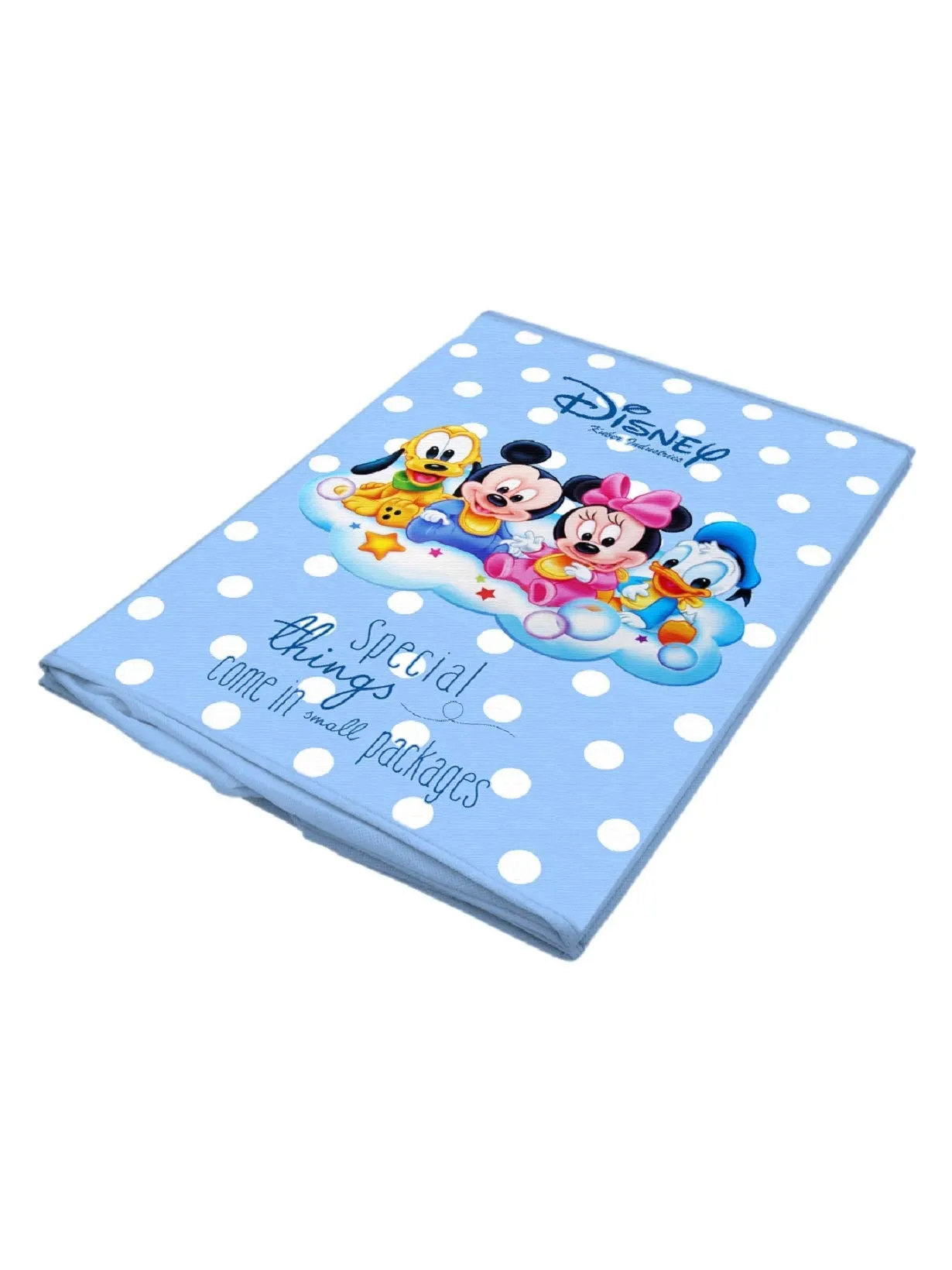 Kuber Industries Disney Kids Team Mickey Print Non Woven Fabric Foldable Laundry Organiser With Lid & Handles (Set Of 2, Royal Blue)-KUBMART16283