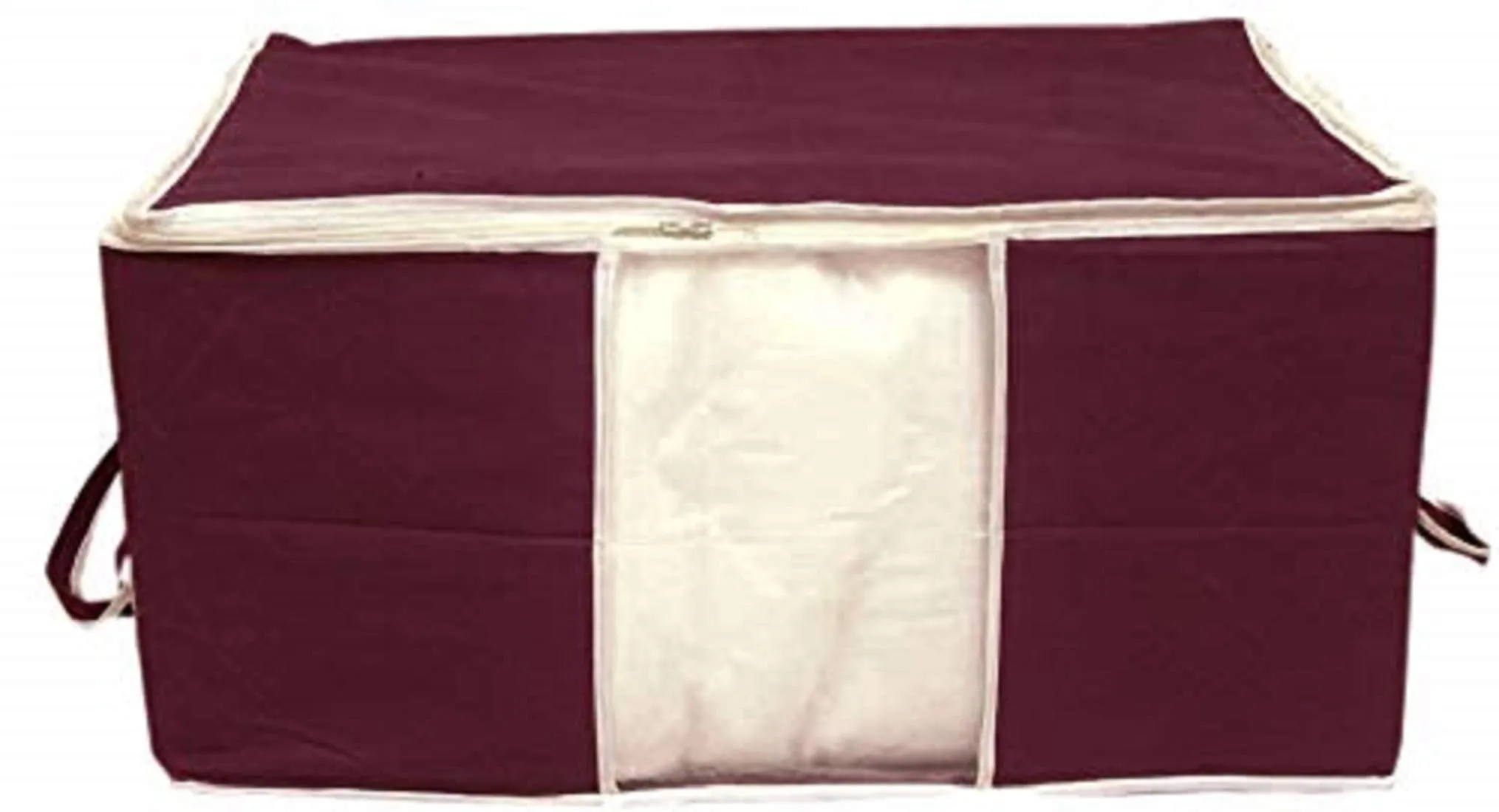 Kuber Industries Non Woven 3 Pieces Saree Cover and 2 Pieces Underbed Storage Bag, Cloth Organizer for Storage, Blanket Cover Combo Set (Maroon) -CTKTC38453