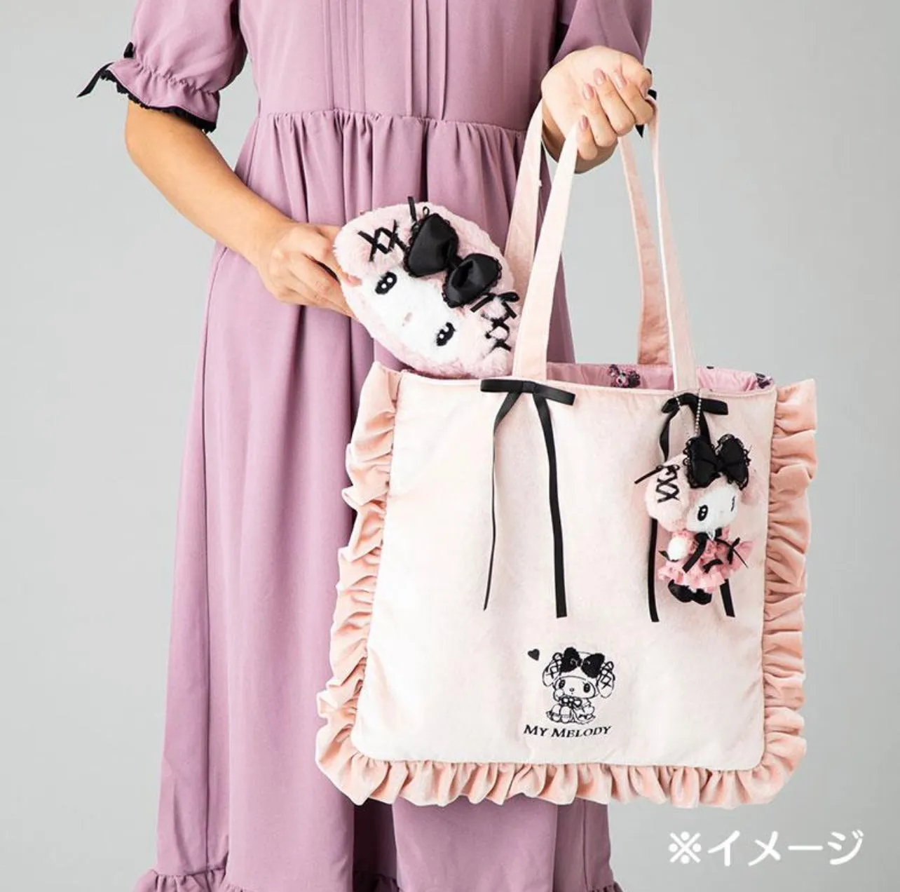 Kuromi / My Melody Midnight Melochro Tote Bag