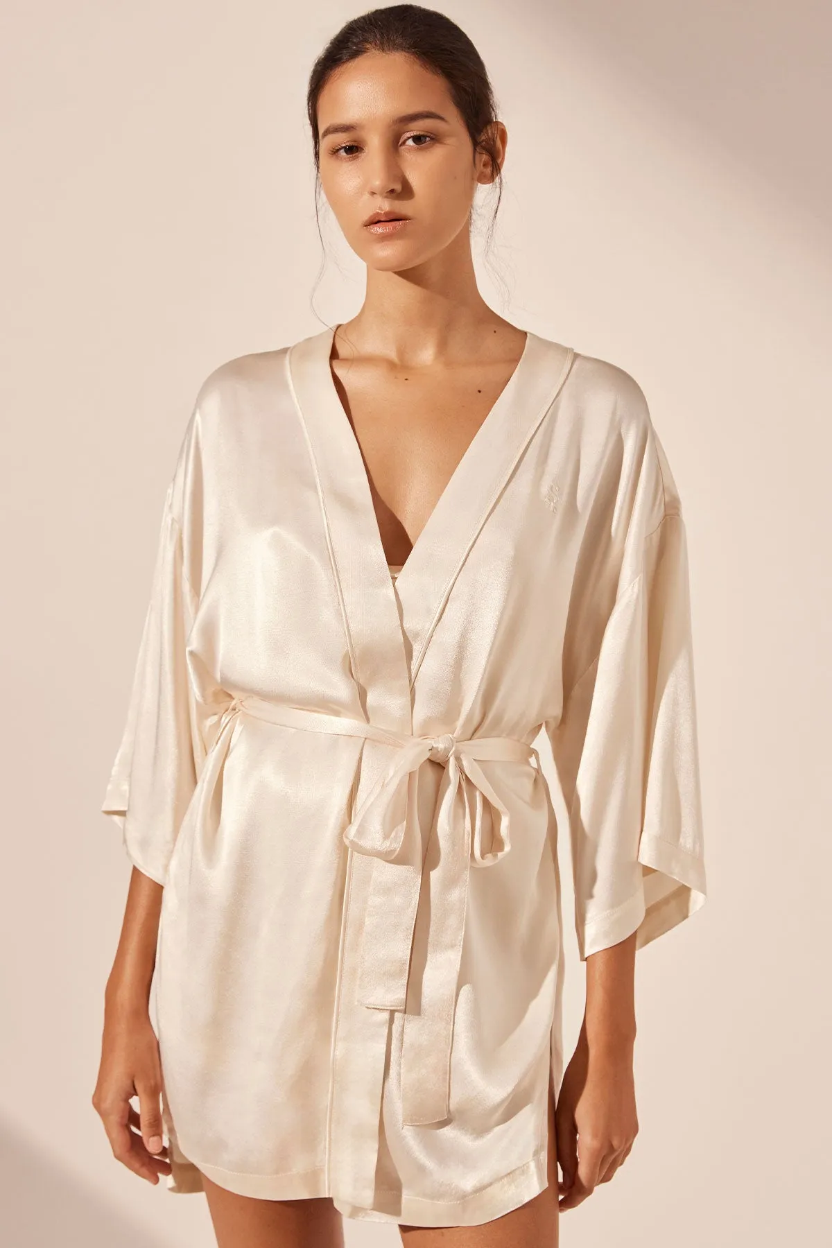 LA LUNE LOUNGE ROBE - CREAM