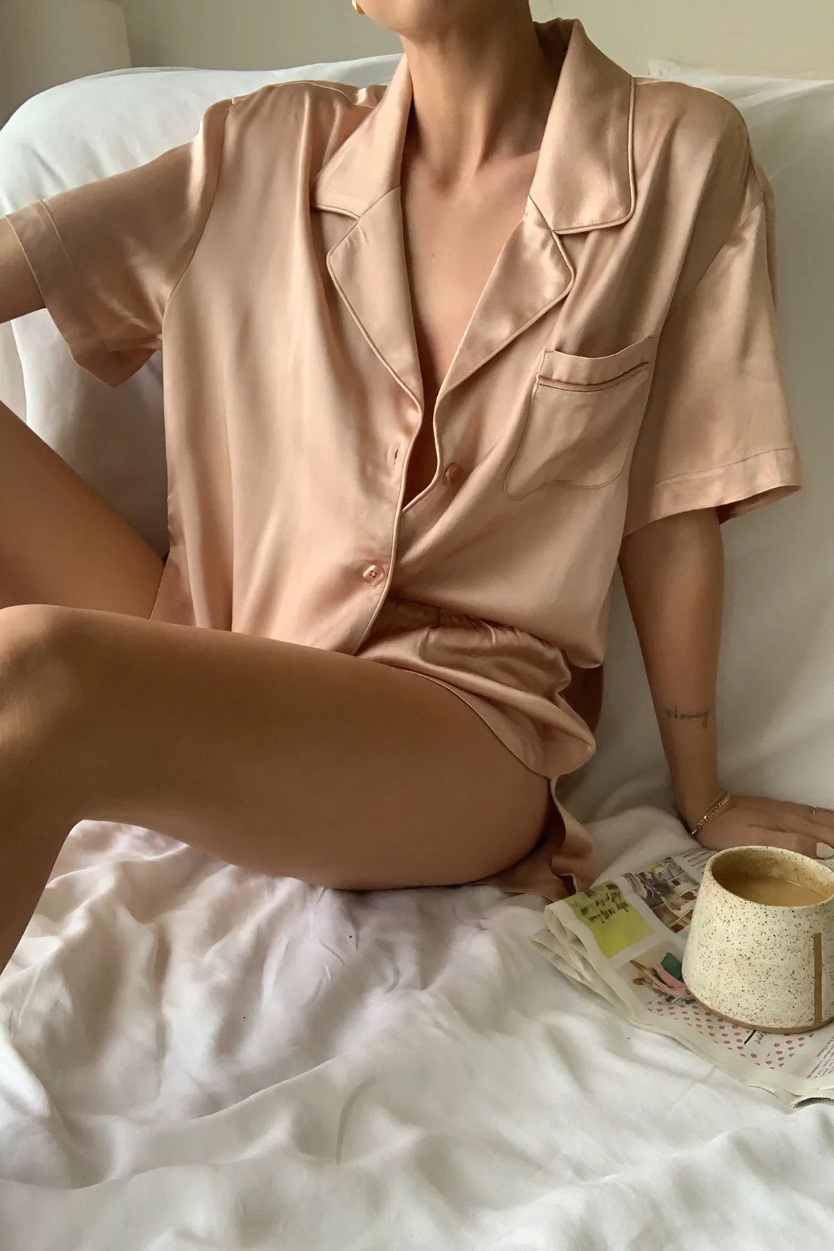 LA LUNE LOUNGE SHIRT SET - DESERT ROSE