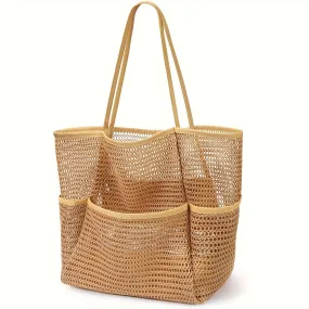 Large Foldable Mesh Waterproof & Sandproof Beach Tote Bag